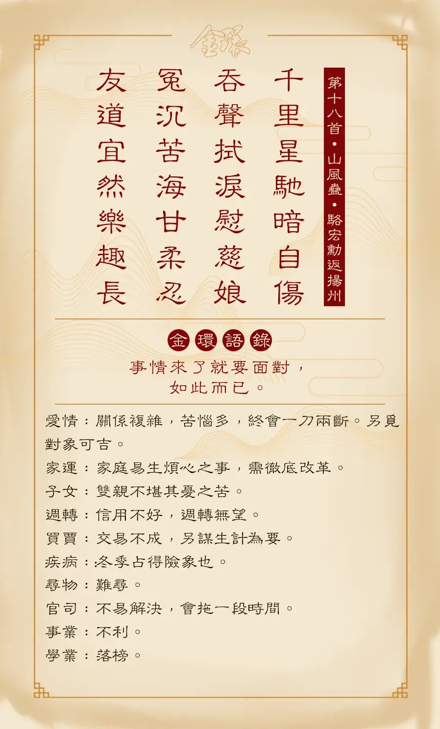 第十八首正面(蠱)