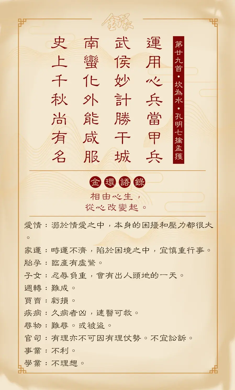 第廿九首正面(坎)